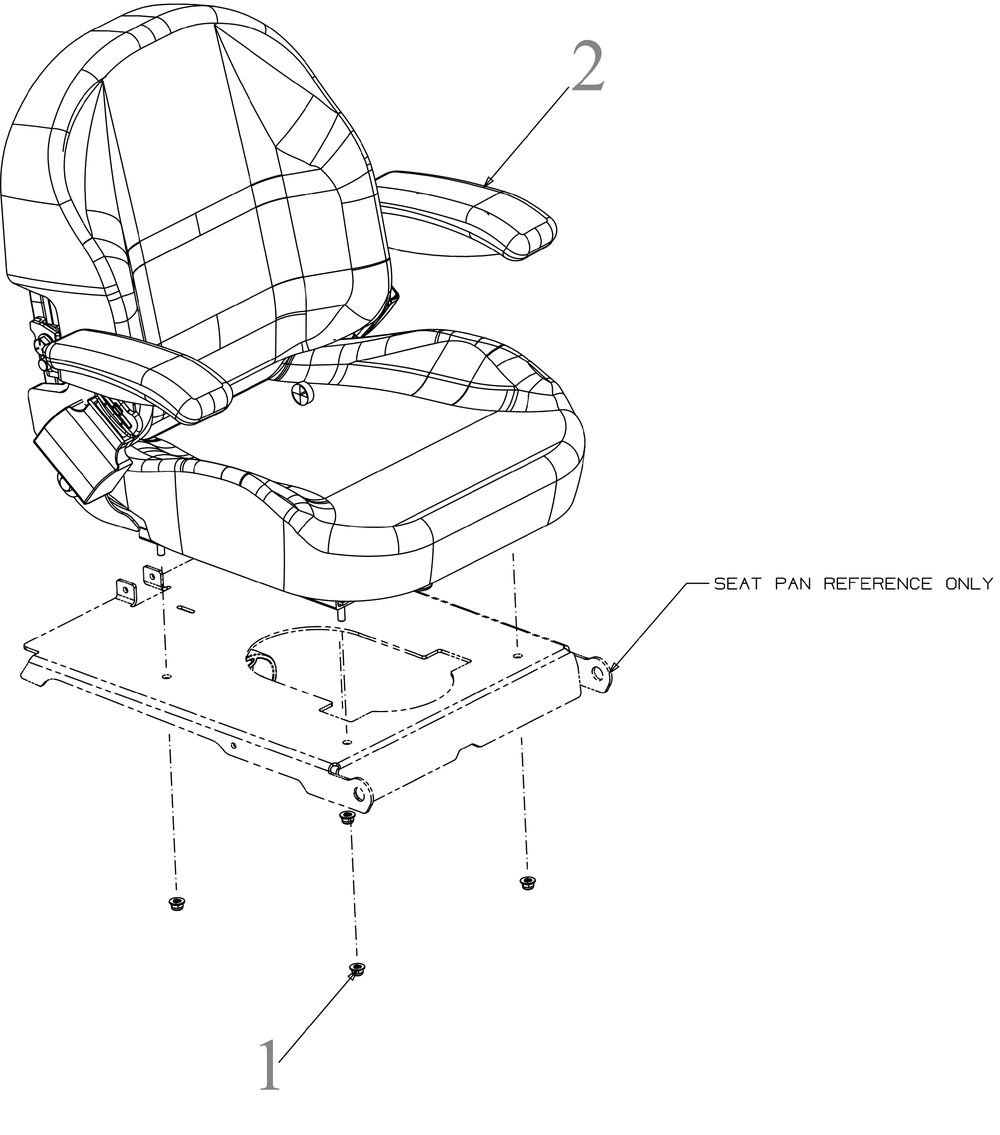 Seat Diagram and Parts List for ZTX4-60KH (47ASAAA8010)(2022) Cub Cadet Lawn Tractor